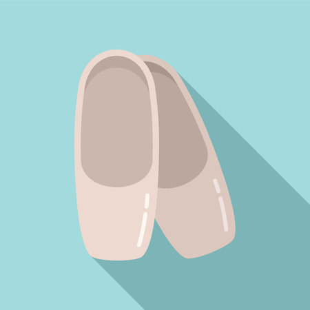 Ballet shoes icon flat . Dance ballerina shoes. Dancer girl pairの写真素材