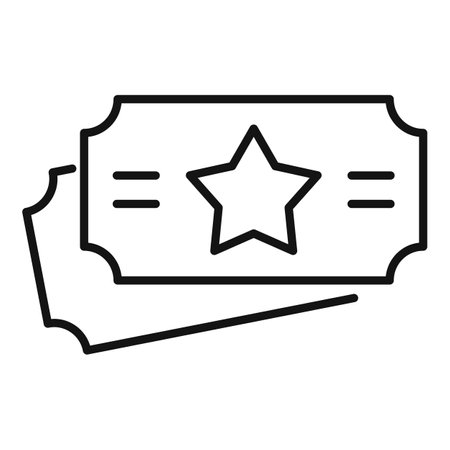 Lotto star ticket icon outline . Lottery card. Win bingoの写真素材