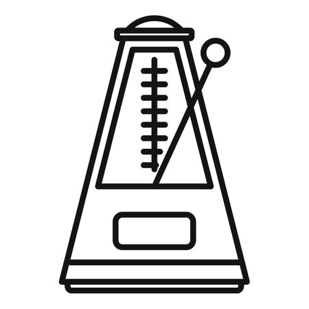 Motion metronome icon. Outline motion metronome icon for web design isolated on white backgroundの写真素材