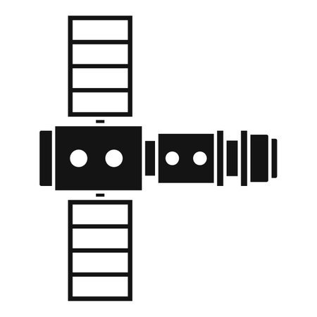 Digital space station icon simple . Space game door. Satellite spaceshipの写真素材