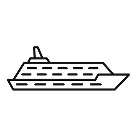 Ocean cruise icon. Outline ocean cruise icon for web design isolated on white backgroundの写真素材