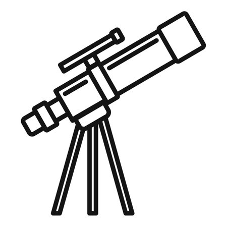 Planetarium telescope icon. Outline planetarium telescope icon for web design isolated on white backgroundの写真素材