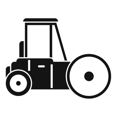 Road roller icon. Simple illustration of road roller icon for web design isolated on white backgroundの写真素材