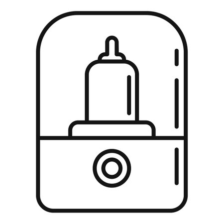 Baby bottle sterilizer icon. Outline baby bottle sterilizer icon for web design isolated on white backgroundの写真素材