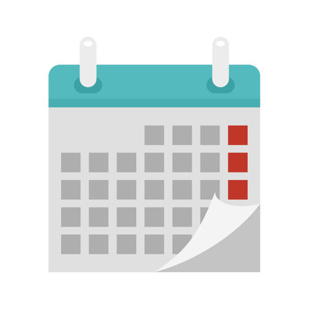 Home calendar icon. Flat illustration of home calendar icon isolated on white backgroundの写真素材