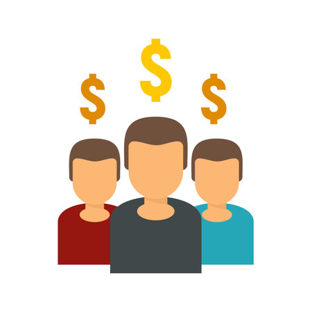 Crowdfunding team icon. Flat illustration of crowdfunding team icon isolated on white backgroundの写真素材