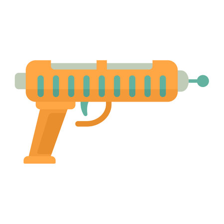 Retro blaster icon. Flat illustration of retro blaster icon isolated on white backgroundの写真素材