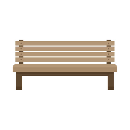 Park bench icon. Flat illustration of park bench icon isolated on white backgroundの写真素材