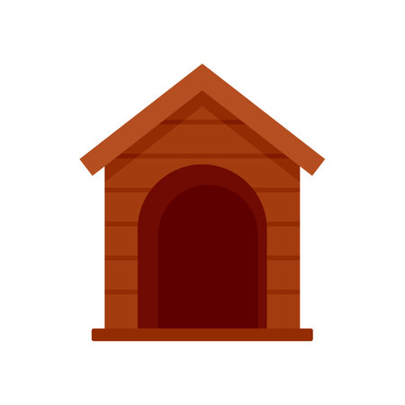 Dog wood house icon. Flat illustration of dog wood house icon isolated on white backgroundの写真素材