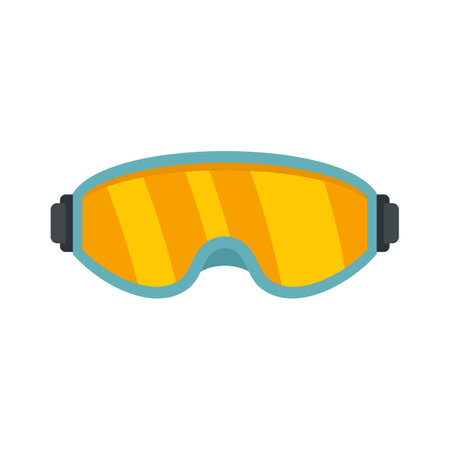 Ski glasses icon. Flat illustration of ski glasses icon isolated on white backgroundの写真素材
