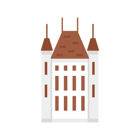 Swiss castle icon. Flat illustration of swiss castle icon isolated on white backgroundの写真素材