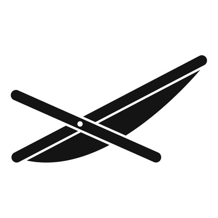 Folding beach chair icon. Simple illustration of folding beach chair icon for web design isolated on white backgroundの写真素材