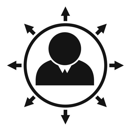 Multilateral headhunter icon. Simple illustration of multilateral headhunter icon for web design isolated on white backgroundの写真素材