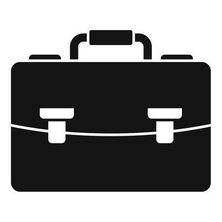 Office briefcase icon. Simple illustration of office briefcase icon for web design isolated on white backgroundの写真素材
