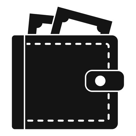 Full money wallet icon. Simple illustration of full money wallet icon for web design isolated on white backgroundの写真素材