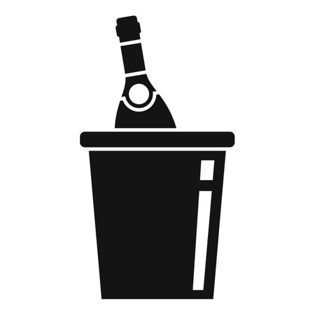 Room service champagne bottle icon. Simple illustration of room service champagne bottle icon for web design isolated on white backgroundの写真素材