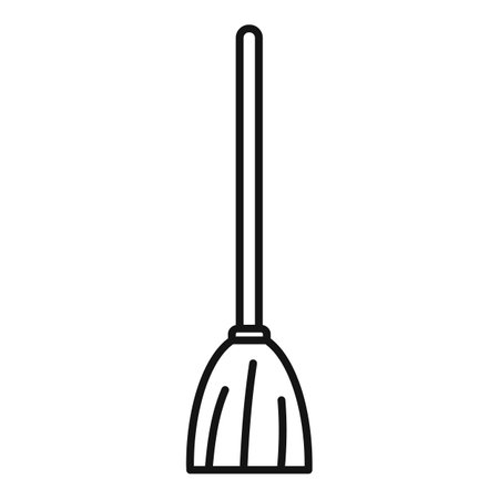 Room service broom icon. Outline room service broom icon for web design isolated on white backgroundの写真素材