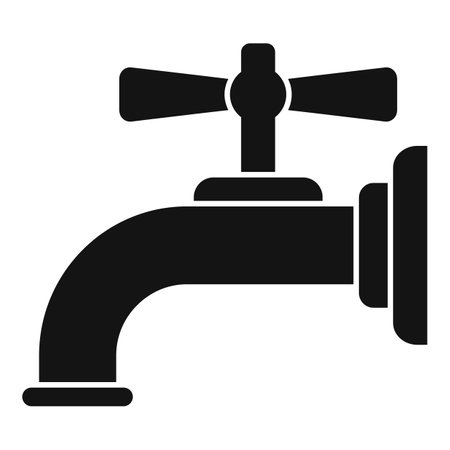Water tap icon. Simple illustration of water tap icon for web design isolated on white backgroundの写真素材