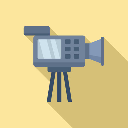 Cameraman video camera icon. Flat illustration of cameraman video camera icon for web designの写真素材