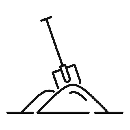 Ground shovel garden icon. Outline ground shovel garden icon for web design isolated on white backgroundの写真素材