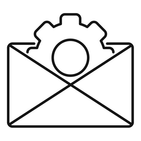 Web mail backlink strategy icon. Outline web mail backlink strategy icon for web design isolated on white backgroundの写真素材
