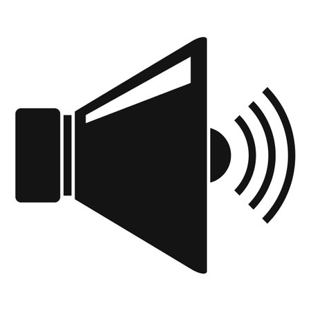 Speaker icon. Simple illustration of speaker icon for web design isolated on white backgroundの写真素材
