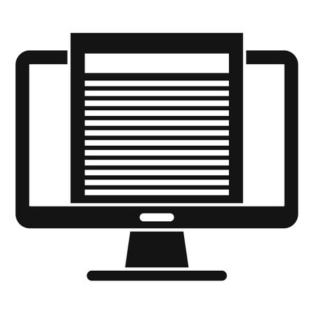 Estimator pc moitor icon. Simple illustration of estimator pc moitor icon for web design isolated on white backgroundの写真素材