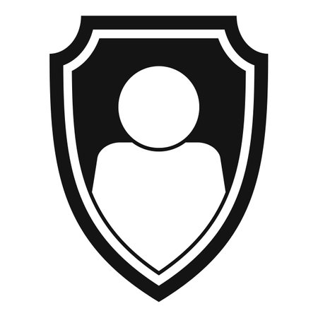 Personal guard shield icon. Simple illustration of personal guard shield icon for web design isolated on white backgroundの写真素材
