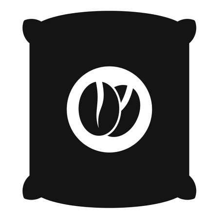 Coffee beans sack icon. Simple illustration of coffee beans sack icon for web design isolated on white backgroundの写真素材