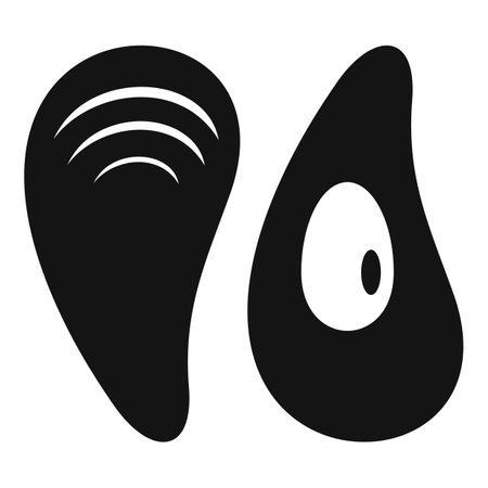 Mussels icon. Simple illustration of mussels icon for web design isolated on white backgroundの写真素材