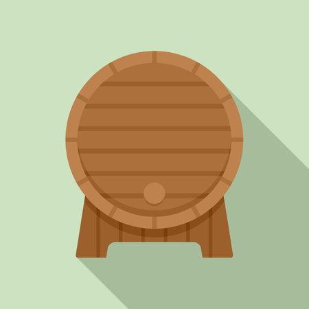 Wine wood barrel icon. Flat illustration of wine wood barrel icon for web designの写真素材