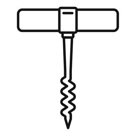 Handle corkscrew icon. Outline Handle corkscrew icon for web design isolated on white backgroundの写真素材