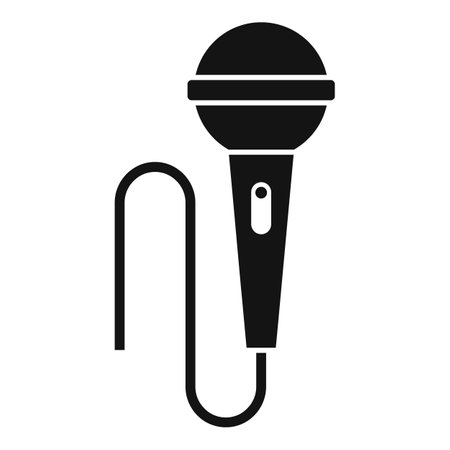 Music microphone icon. Simple illustration of music microphone icon for web design isolated on white backgroundの写真素材