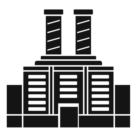 Plastic recycle factory icon. Simple illustration of plastic recycle factory icon for web design isolated on white backgroundの写真素材