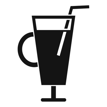 Drink latte icon. Simple illustration of drink latte icon for web design isolated on white backgroundの写真素材