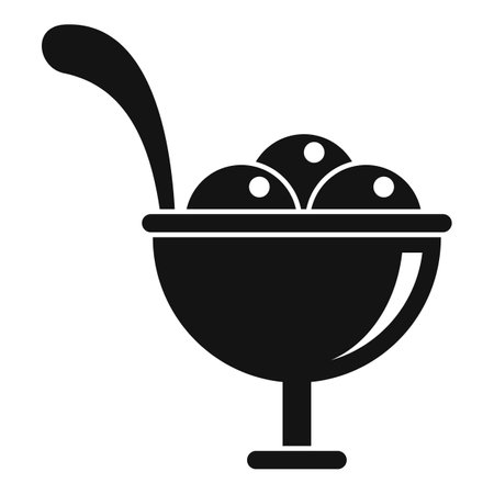 Ice cream balls icon. Simple illustration of ice cream balls icon for web design isolated on white backgroundの写真素材