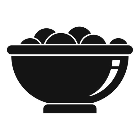 Food bowl icon. Simple illustration of food bowl icon for web design isolated on white backgroundの写真素材