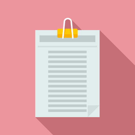 Office manager paper clipboard icon. Flat illustration of office manager paper clipboard icon for web designの写真素材