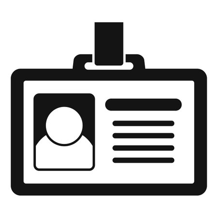 Office manager id card icon. Simple illustration of office manager id card icon for web design isolated on white backgroundの写真素材