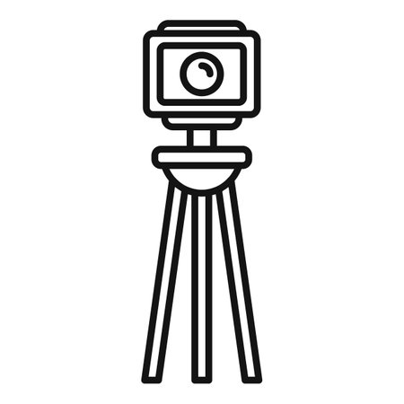 Tv retro camera icon. Outline tv retro camera icon for web design isolated on white backgroundの写真素材