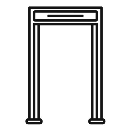 Airport gate metal detector icon. Outline airport gate metal detector icon for web design isolated on white backgroundの写真素材