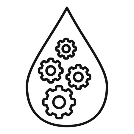 Water drop nanotechnology icon. Outline water drop nanotechnology icon for web design isolated on white backgroundの写真素材