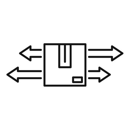 Parcel delivery icon. Outline parcel delivery icon for web design isolated on white backgroundの写真素材