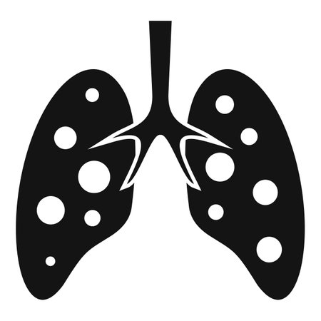 Coronavirus lungs icon. Simple illustration of coronavirus lungs icon for web design isolated on white backgroundの写真素材
