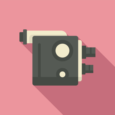 Old camcorder icon flat . Video camera. Cinema movieの写真素材