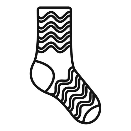 Kid sock icon outline . Casual item. Cotton sockの写真素材