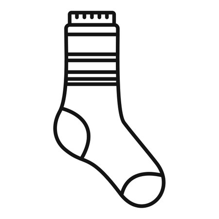 Stylish sock icon outline . Winter collection. Wool sockの写真素材