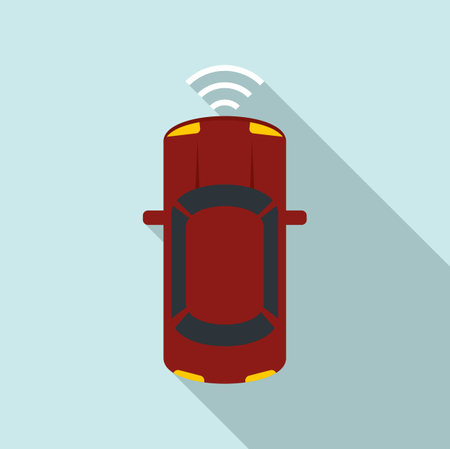 Top view driverless car icon. Flat illustration of Top view driverless car icon for web designの写真素材