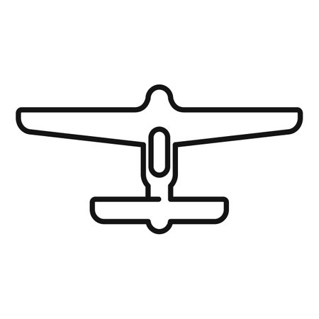 Small plane taxi icon. Outline Small plane taxi icon for web design isolated on white backgroundの写真素材