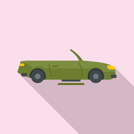 Hybrid cabriolet car icon. Flat illustration of Hybrid cabriolet car icon for web designの写真素材
